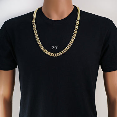 10k Yellow Gold Cuban Link Chain 12 mm